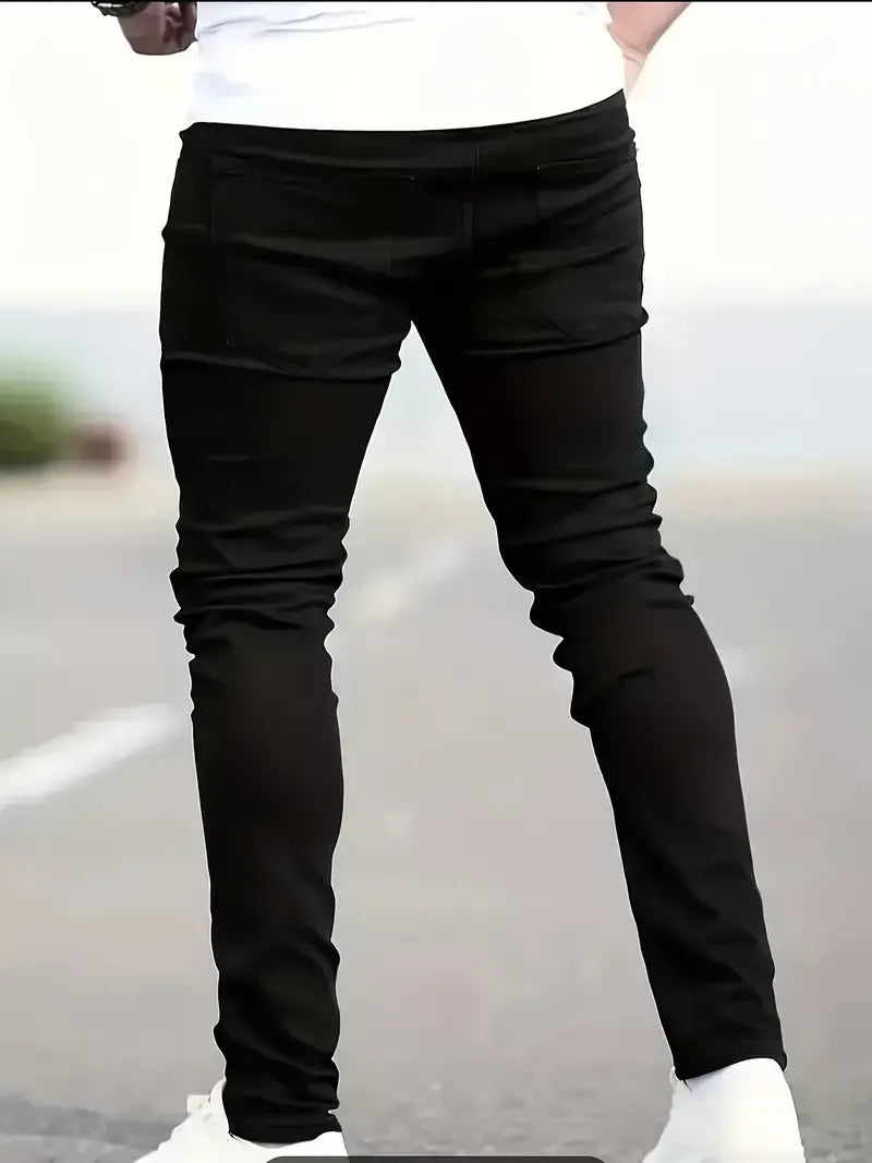 Men’s Slim Black Stretch Jeans – Modern Skinny Fit