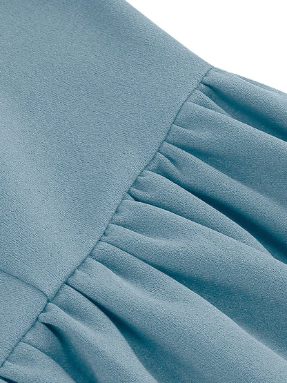 Tonval Bow Neck Pleated Dress  Tonval Vintage Swing Dress