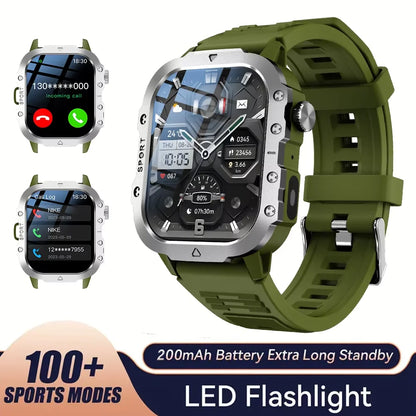 LAXASFIT 2025 Military Smartwatch — Rugged Outdoor Edition