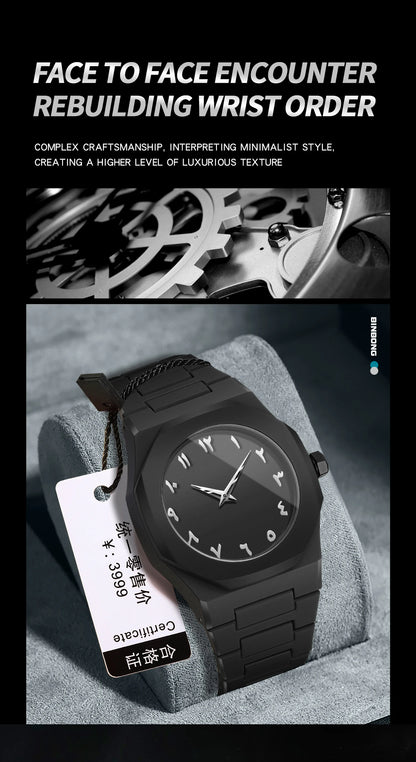 BINBOND Arabic Dial Watch — Minimalist Waterproof Design