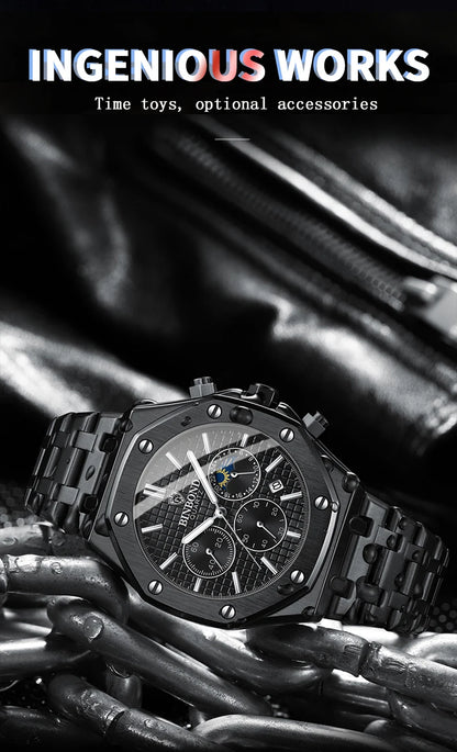 BINBOND Luxury Quartz Watch — Luminous & Waterproof