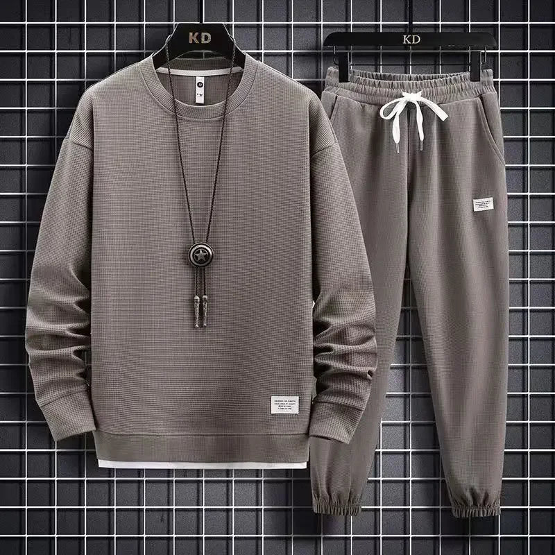 Men’s Waffle Two-Piece Set – Sweatshirt & Joggers