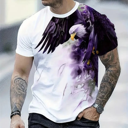 Retro Eagle 3D Print Oversized Tee – Street Style