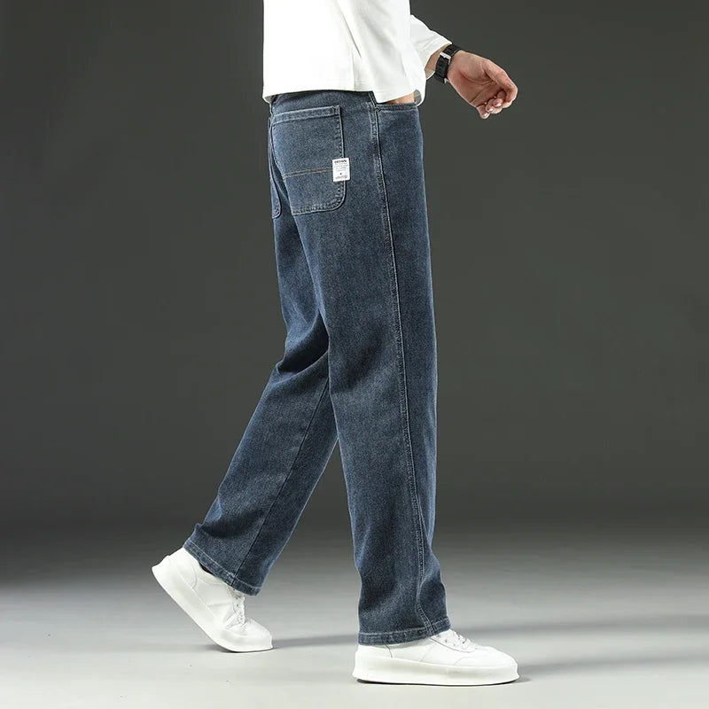 Men’s Loose Business Jeans – Casual Straight Fit