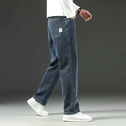 Men’s Loose Business Jeans – Casual Straight Fit