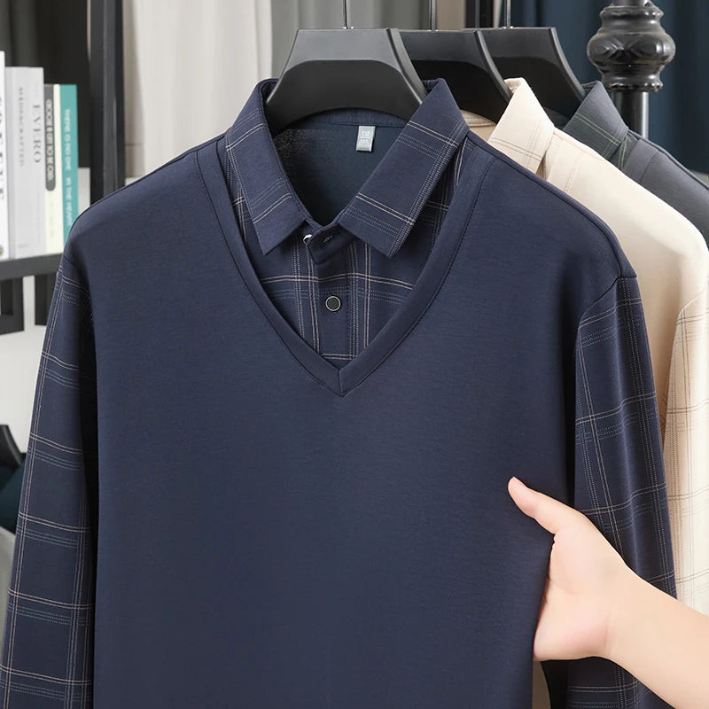 TFETTERS Plaid Long Sleeve T-shirt – Smart Casual