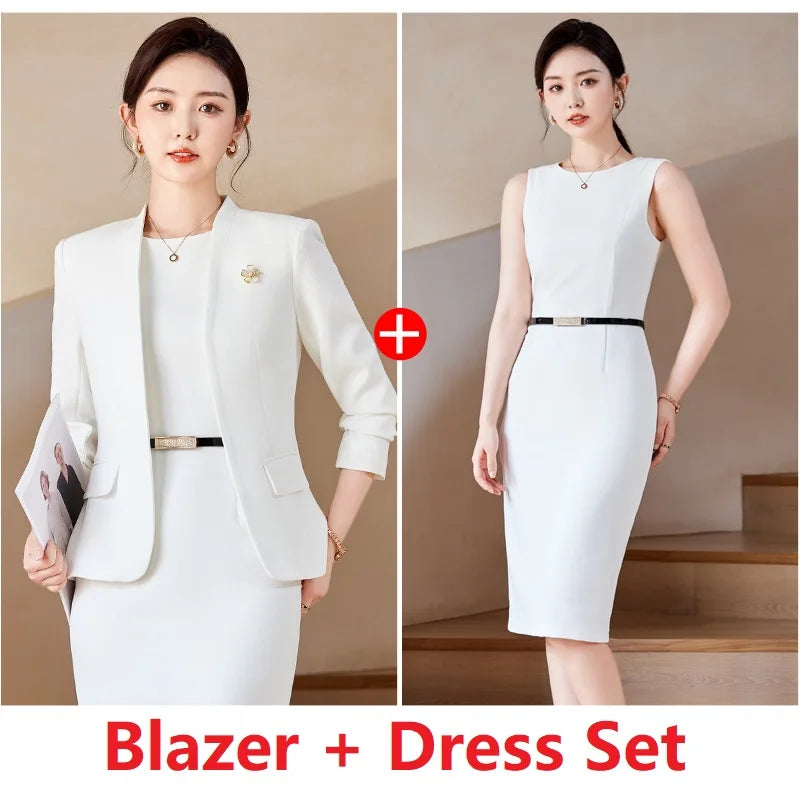 Women’s Dress & Blazer Set – Office Chic Two-Piece