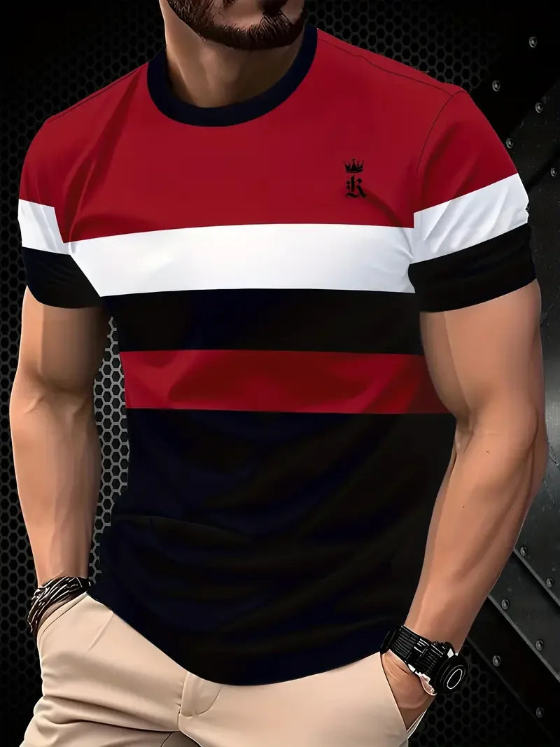 Classic Stripe Print Oversized Tee – Summer Essential