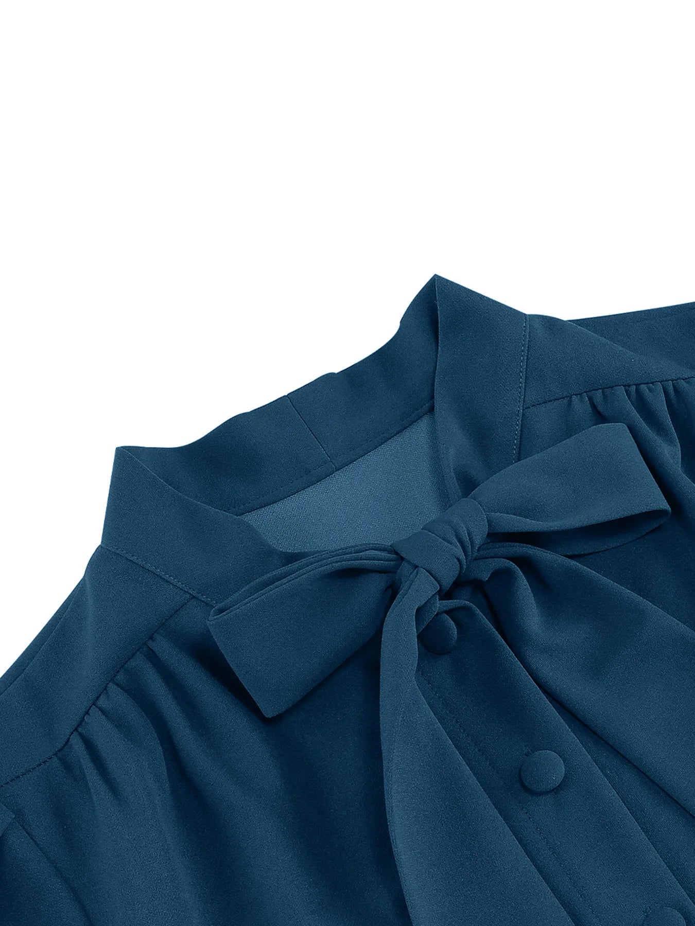 Tonval Bow Neck Pleated Dress  Tonval Vintage Swing Dress