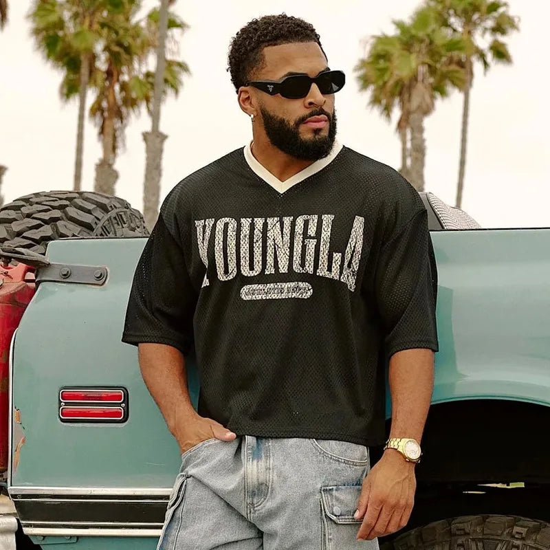 YA Oversized Mesh Tee — Quick Dry & Breathable