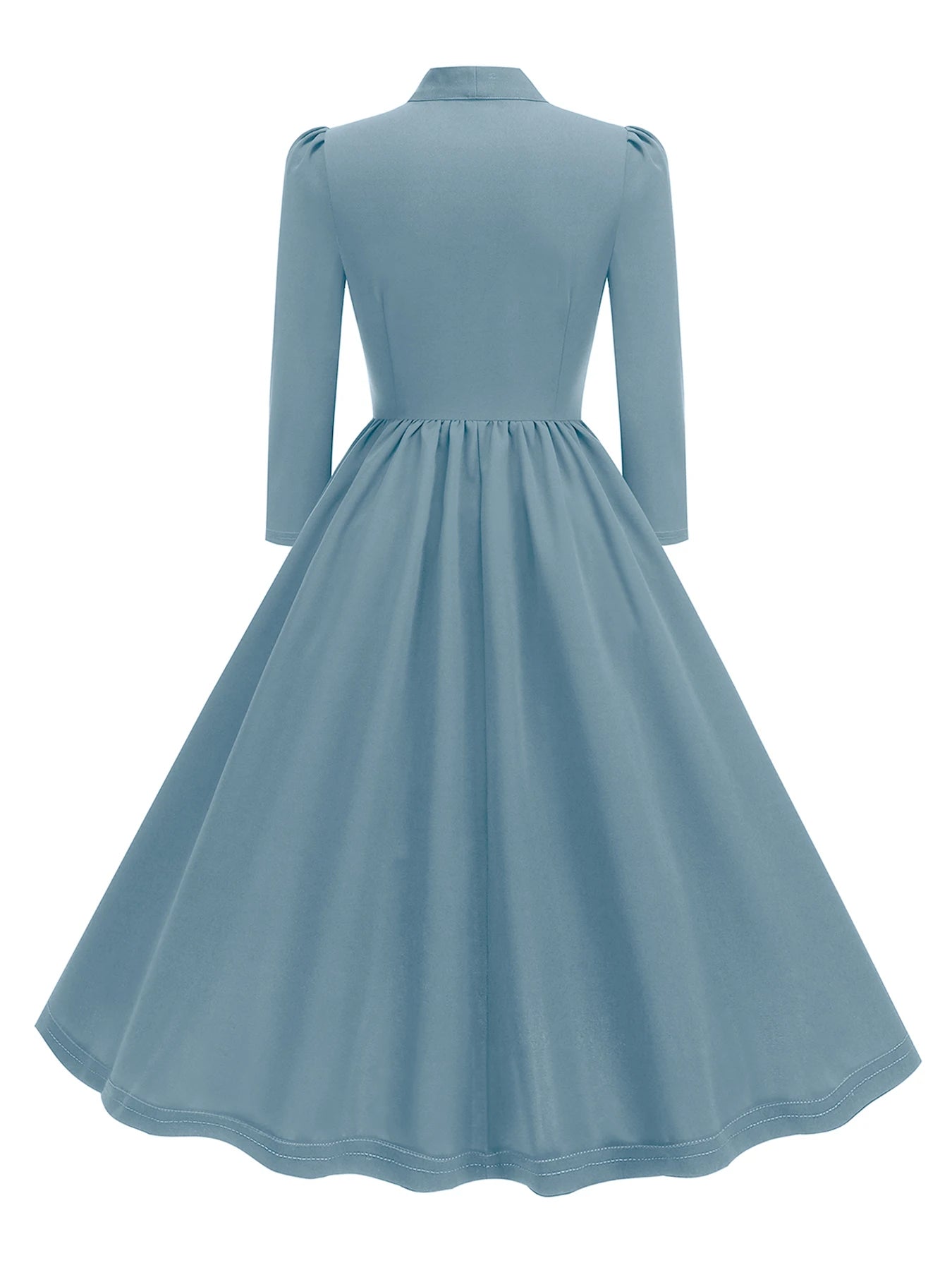 Tonval Bow Neck Pleated Dress  Tonval Vintage Swing Dress