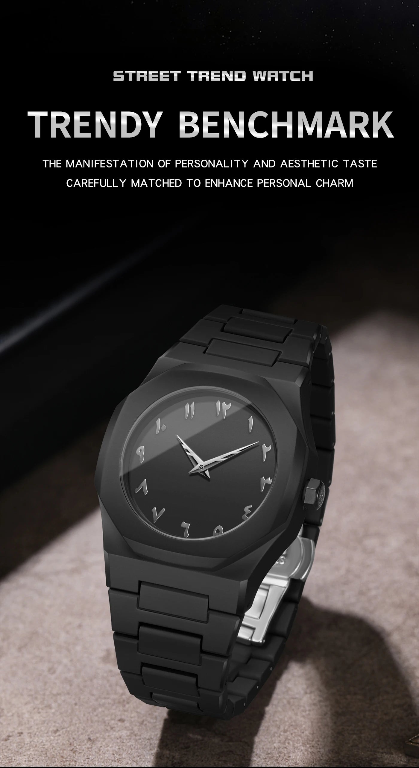 BINBOND Arabic Dial Watch — Minimalist Waterproof Design