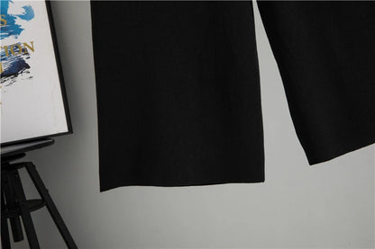 2025 Autumn/Winter Knitted 2-Piece Set – Long Sleeve Cardigan & Wide Leg Pants