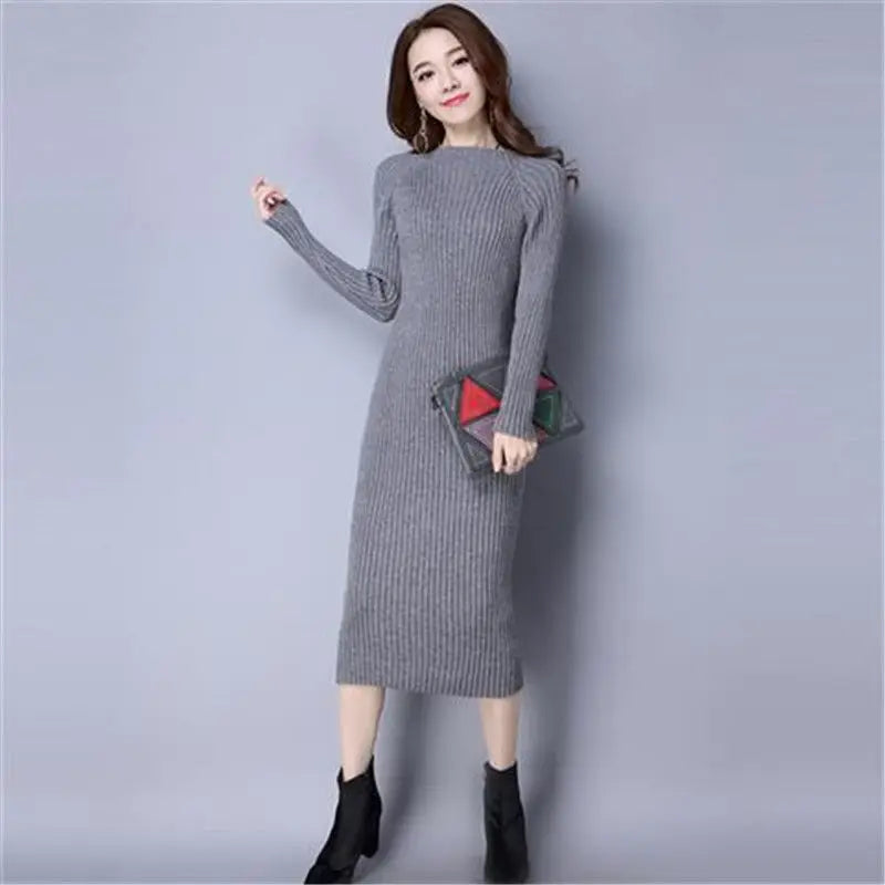 Women’s Knit Bodycon Maxi Dress – Autumn Winter