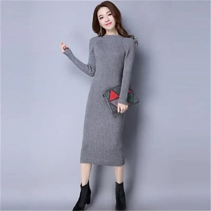 Women’s Knit Bodycon Maxi Dress – Autumn Winter