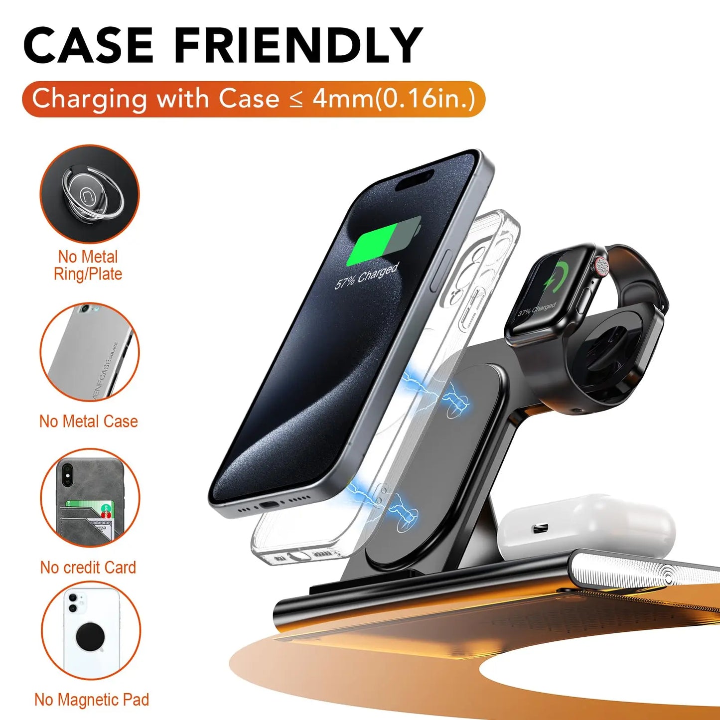 30W 3-in-1 Foldable Fast Charger Stand – iPhone, Watch, AirPods
