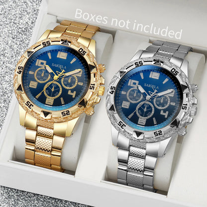 2-Piece Arabic Dial Watch Set — Steel Band Quartz