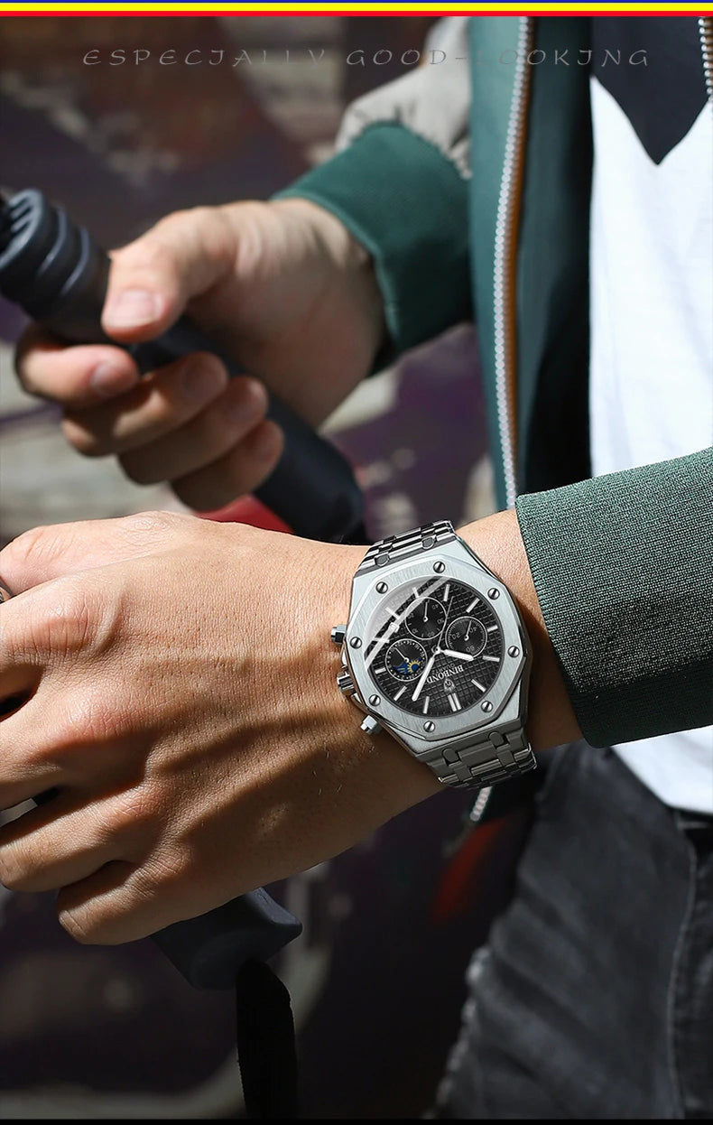 BINBOND Luxury Quartz Watch — Luminous & Waterproof