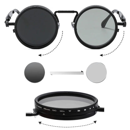 Retro Round Polarized Sunglasses – Adjustable UV400 Shades