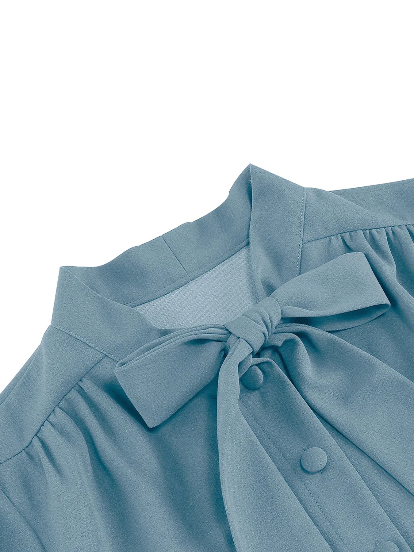 Tonval Bow Neck Pleated Dress  Tonval Vintage Swing Dress