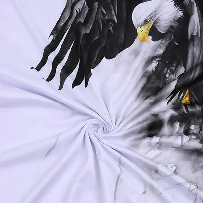 Retro Eagle 3D Print Oversized Tee – Street Style