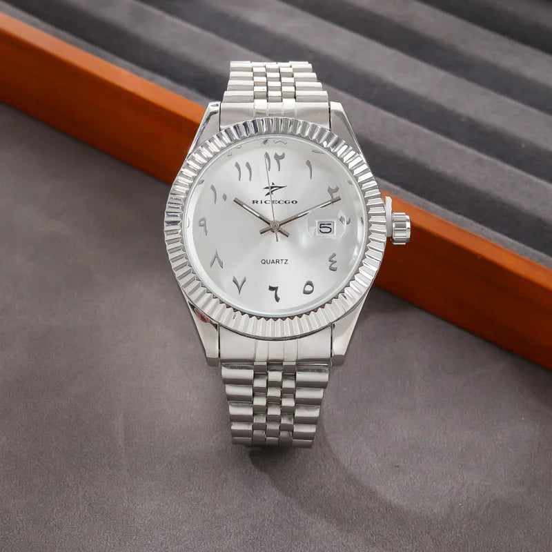 Luxury Quartz Watch — Stainless Steel Business Style