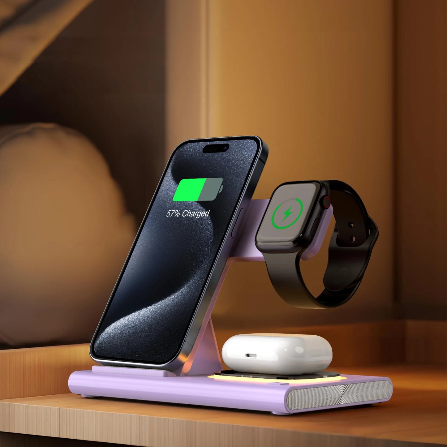 30W 3-in-1 Foldable Fast Charger Stand – iPhone, Watch, AirPods