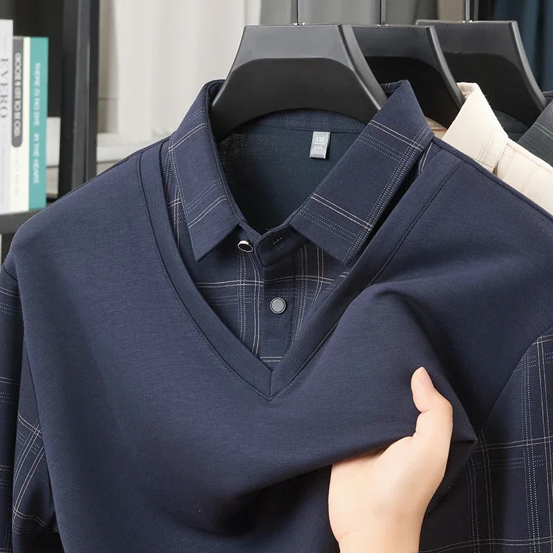 TFETTERS Plaid Long Sleeve T-shirt – Smart Casual