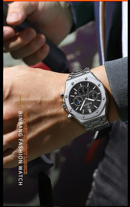 BINBOND Luxury Quartz Watch — Luminous & Waterproof