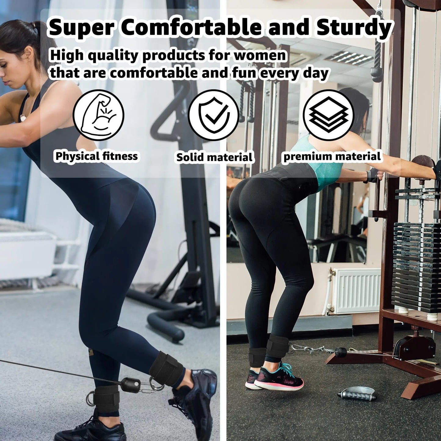 1/2PCS Adjustable D-Ring Ankle Straps – Leg & Glute Training for Adults & Kids