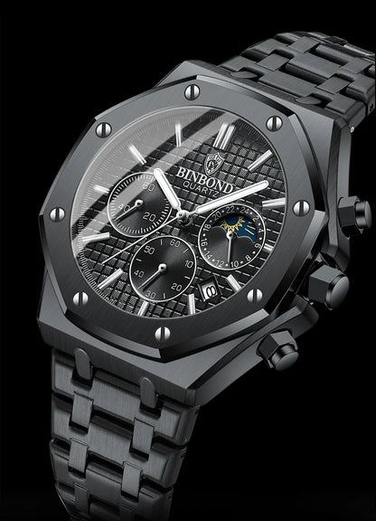 BINBOND Luxury Quartz Watch — Luminous & Waterproof