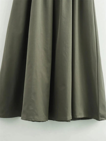 MUJER Pleated Bodycon Midi Dress  MUJER Elegant Summer Dress