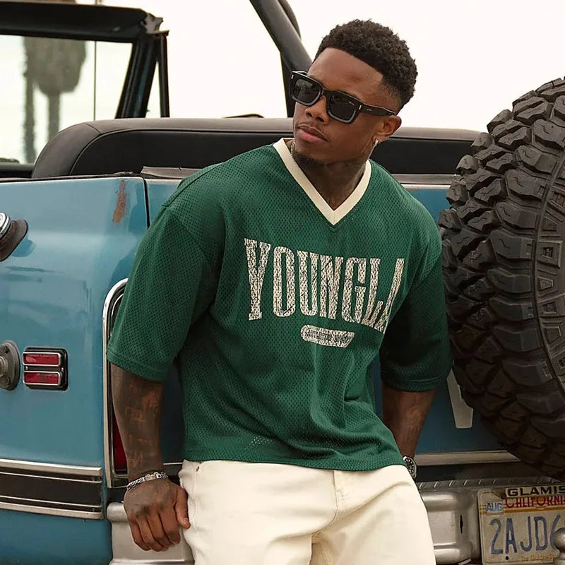 YA Oversized Mesh Tee — Quick Dry & Breathable