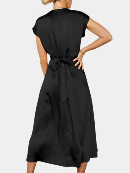 Satin Lace-Up Dress – Office to Party Chic