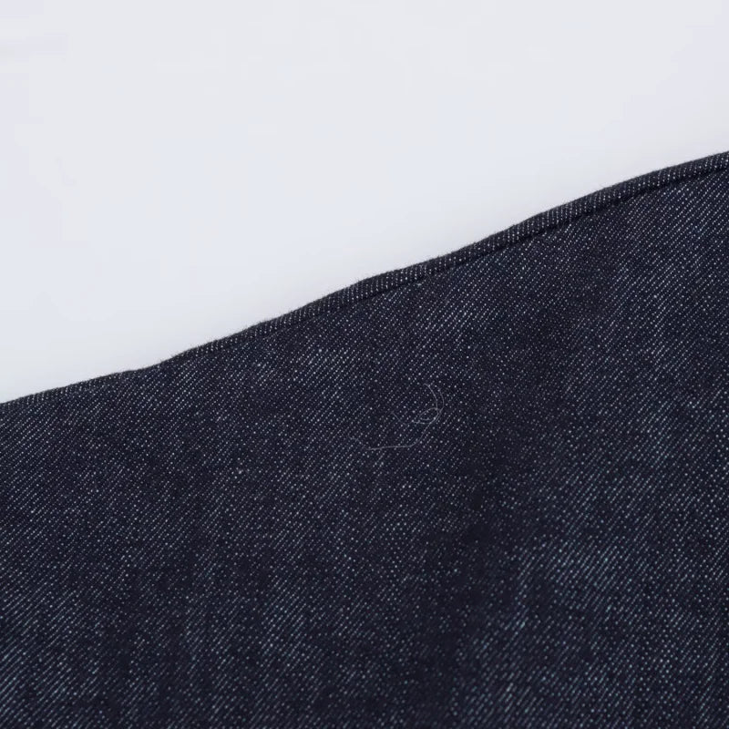 ETJ 2025 Spring Denim Midi Dress – Lapel, Side Zipper, Slim Fit, Elegant